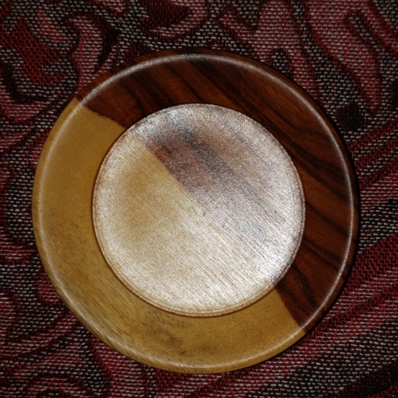 2 1/8" tall Wooden Cup with Saucer - Picture 3 of 5